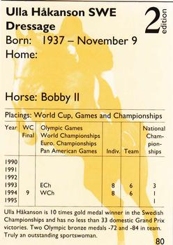 1995 Collect-A-Card Equestrian #80 Ulla Hakonson / Bobby II Back